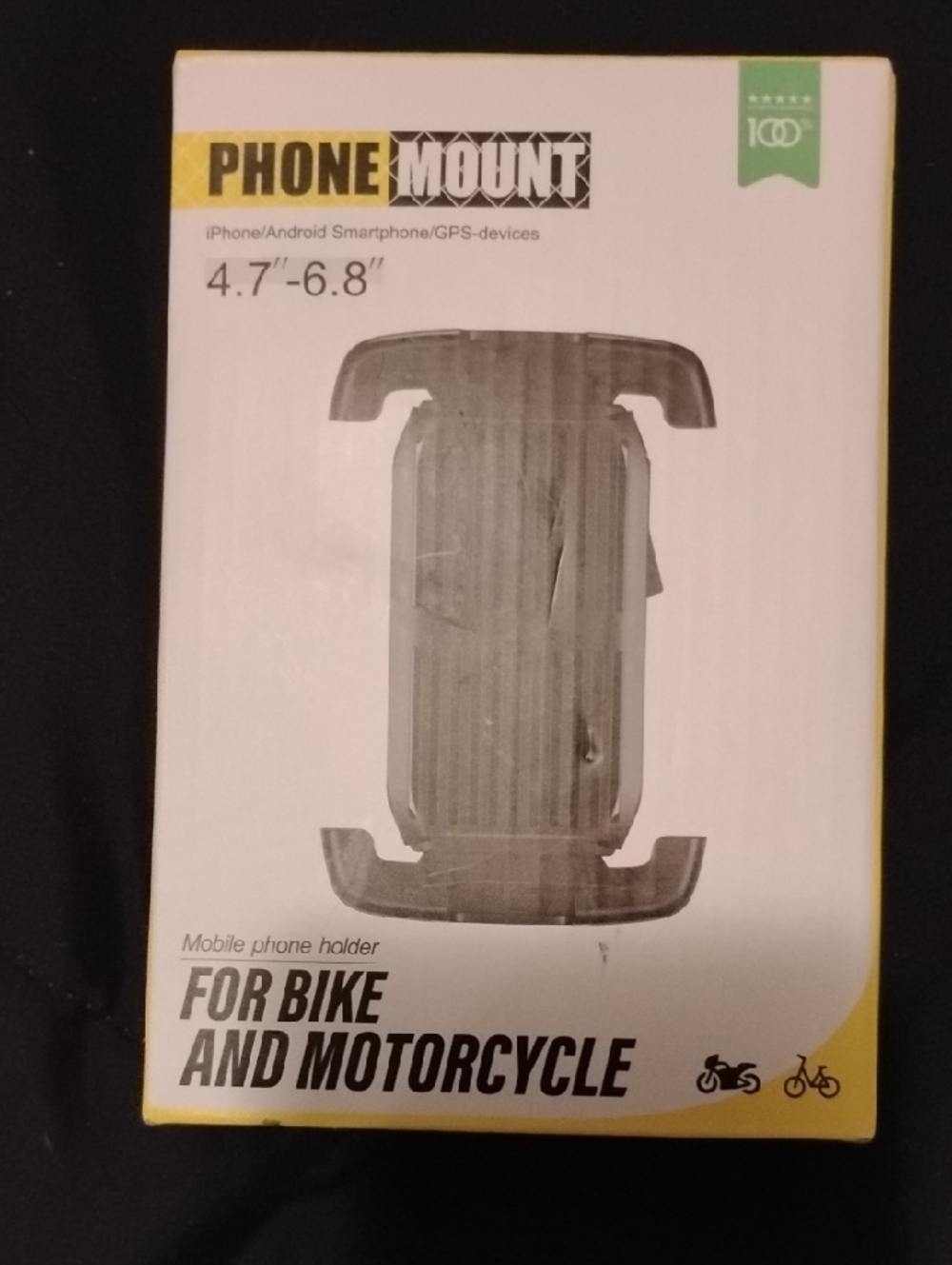 Bike & Motorcycle Phone Holder (Black/Yellow)